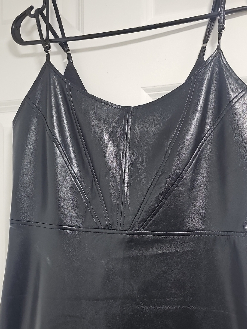 Forever 21 Black Faux Leather Slip Dress - Picture 2 of 7
